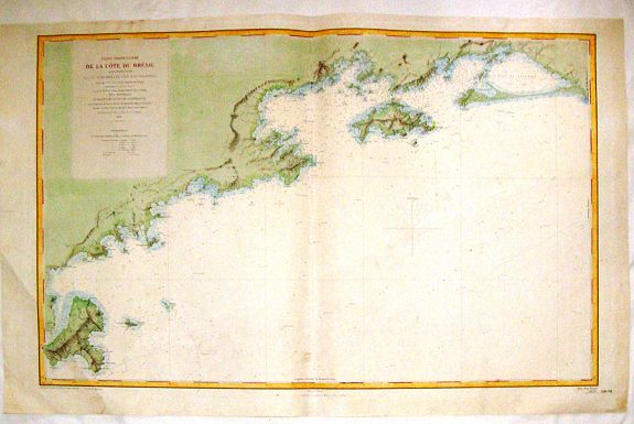 DEPOT DE LA MARINE, Carte Particuliere de la Cote du Bresil., antique map, old maps
