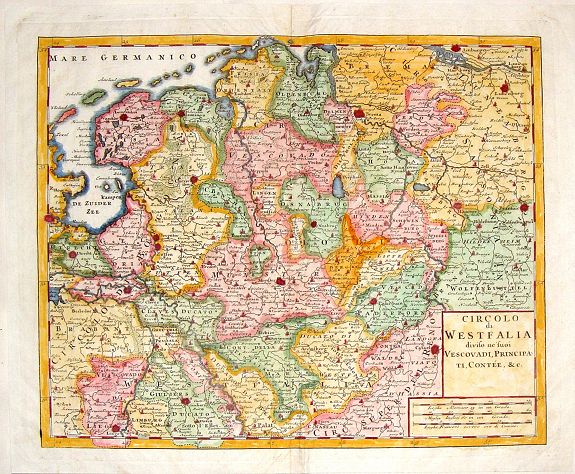 TIRION, I. / ALBRIZZI, G. B., Circolo di Westfalia Diviso ne Suoi., antique map, old maps