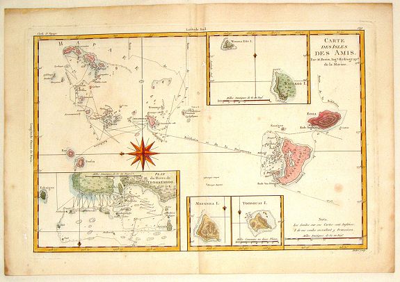 BONNE, R., Carte des Isles des Amis., antique map, old maps