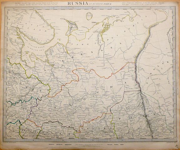 WALKER, J. & C., Russia in Europe Part II 1835, antique map, old maps