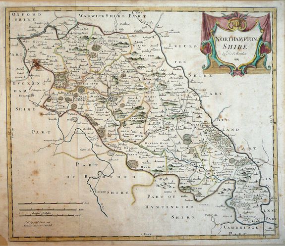 MORDEN, Robert, Northamptonshire., antique map, old maps