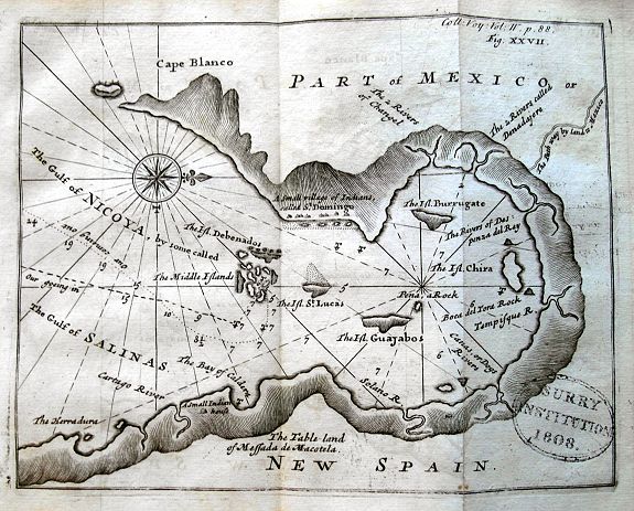 DAMPIER, W., UNTITLED (Gulf of Nicoya), antique map, old maps