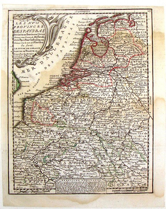 CHIQUET, J., Les XVII Provinces des Pays Bas., antique map, old maps