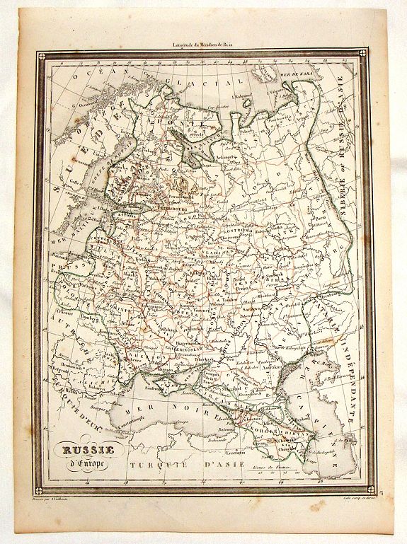 VUILLEMIN, A., Russie d'Europe., antique map, old maps