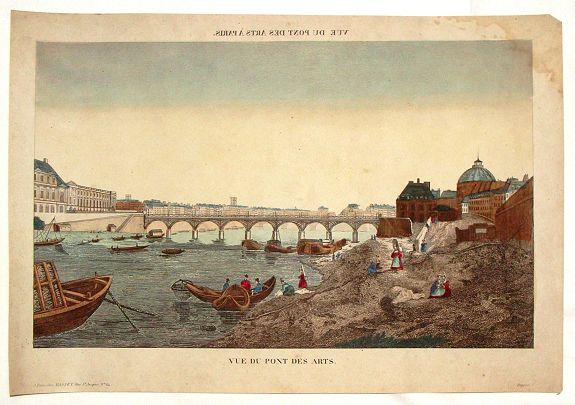 BASSET, C., Vue du Pont des Arts., antique map, old maps