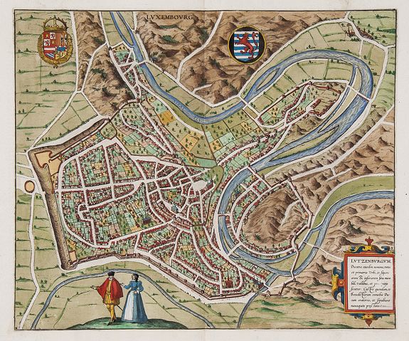 BRAUN, G. / HOGENBERG, F., Luxembourg - Lutzenburgum, Ducatus eiusdem Nominis, Vetus et Primaria Urbs..., antique map, old maps