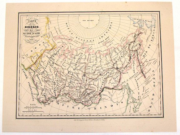 LEJEUNE, T., Carte de la Siberie ou Russie D'Asie., antique map, old maps