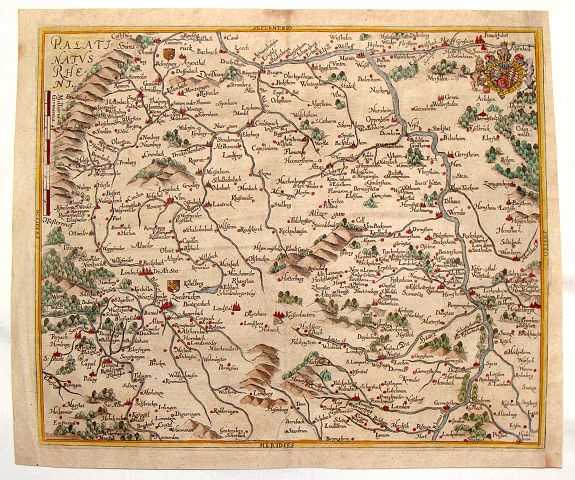 MERIAN, M., Palatinatus Rheni., antique map, old maps
