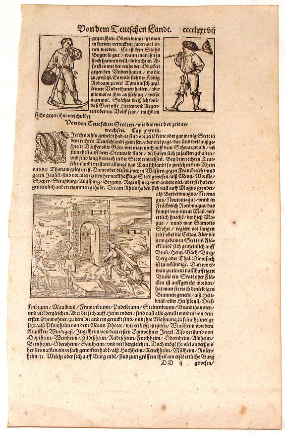 MUNSTER, S., Dondem Leutschen Lande., antique map, old maps