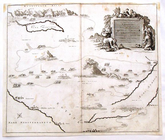 MORTIER, P., Voyage des Enfans F'Israel Dans le Desert depuis Sortie D'Egypte par la Mer Rouge Insquest au Pays de Canaan., antique map, old maps