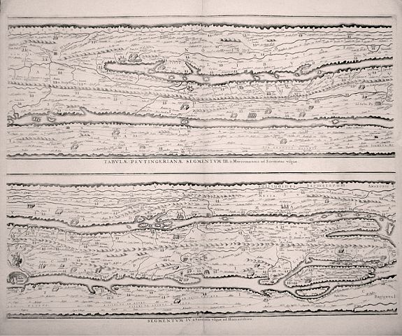 JANSSONIUS, J., TABVLAE PEVTINGERIANAE SEGMENTVM III. à Marcomannis ad Sarmatas vsque.