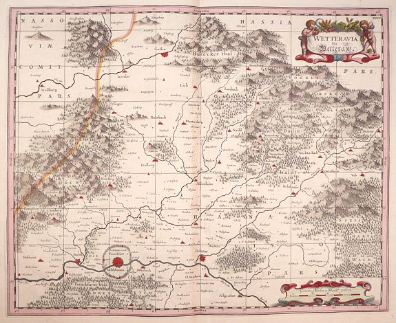 MOSES PITT, Wetteravia die Wetteraw. , antique map, old maps