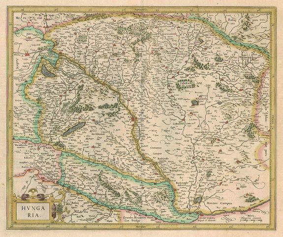 MERCATOR, G. , HUNGARIA. , antique map, old maps