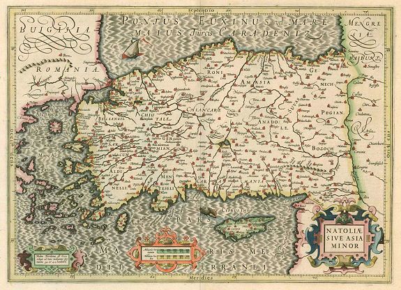 HONDIUS, J. , NATOLIAE SIVE ASIA MINOR., antique map, old maps