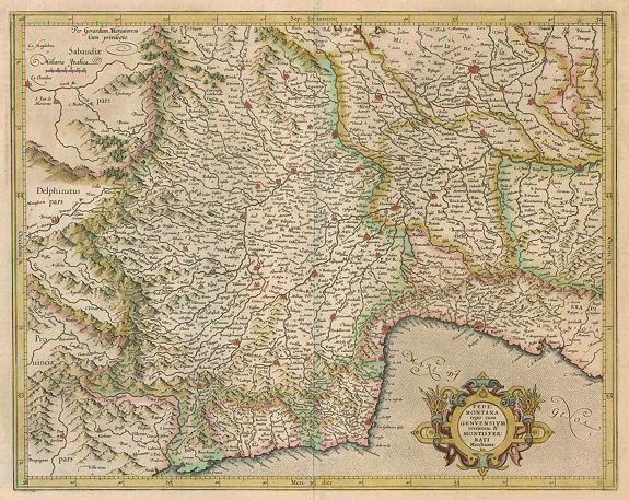 MERCATOR, G. , PEDEMONTANA regio cum GENVENSIUM territorio & MONTISFERRATI Marchionatu. , antique map, old maps