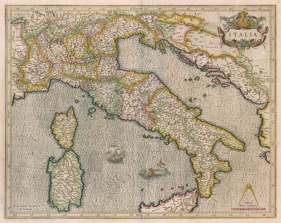 MERCATOR, G. , ITALIA, antique map, old maps