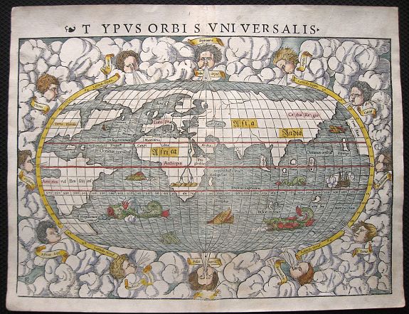 MÜNSTER, S., Typus Orbis Universalis, antique map, old maps