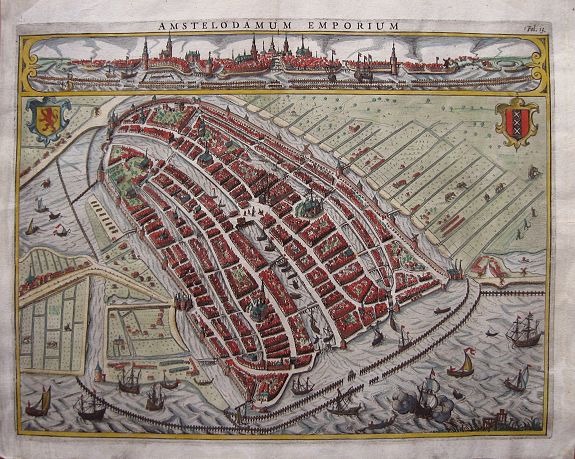 HONDIUS, Jodocus, Amstelodamum Emporium, antique map, old maps