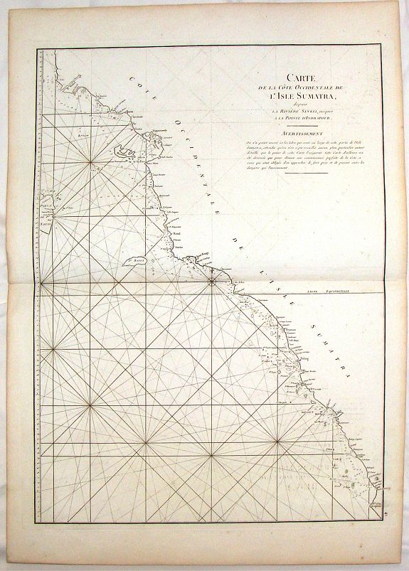 MANNEVILLETTE, J., Carte de la Cote Occidentale de L'isle Sumatra., antique map, old maps