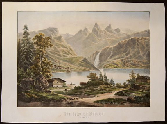 SALA, F., The lake of Brienz ( Swizerland), antique map, old maps