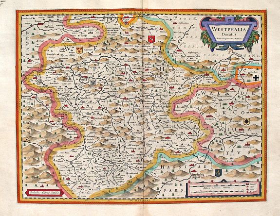 BLAEU, Willem Jansz., Westphalia Ducatus auctore Ioh. Gigante Medico et Mathematico., antique map, old maps