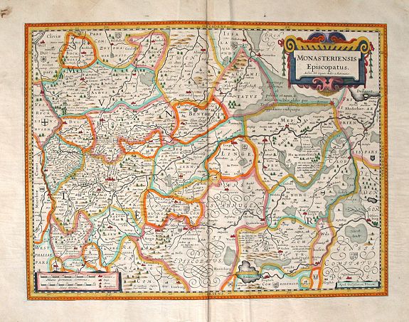 BLAEU, Willem Jansz., Monasteriensis Episcopatus., antique map, old maps