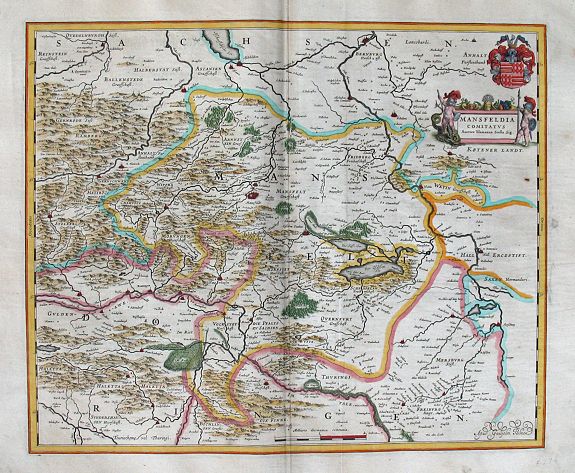 BLAEU, Willem Jansz., Mansfeld : MANSFELDIA COMITATUS., antique map, old maps