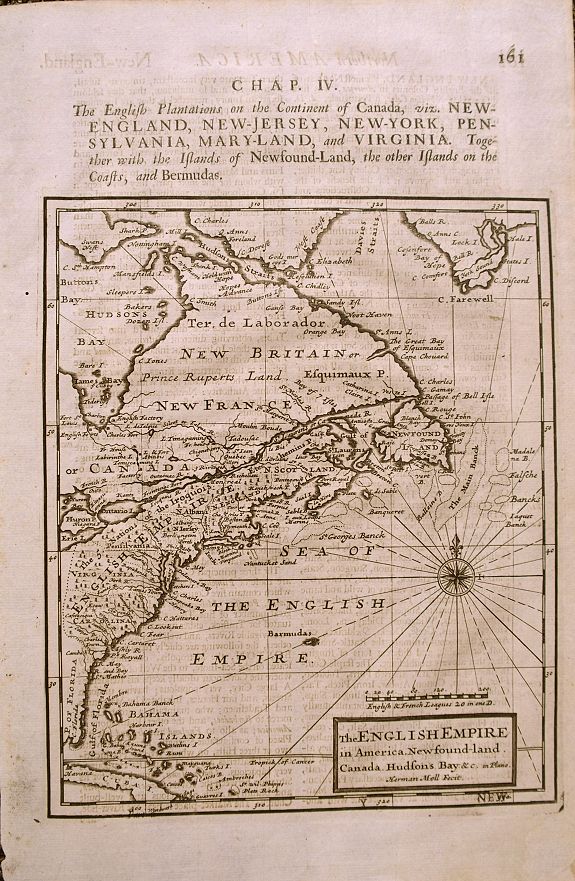 MOLL, H., The ENGLISH EMPIRE in America., antique map, old maps