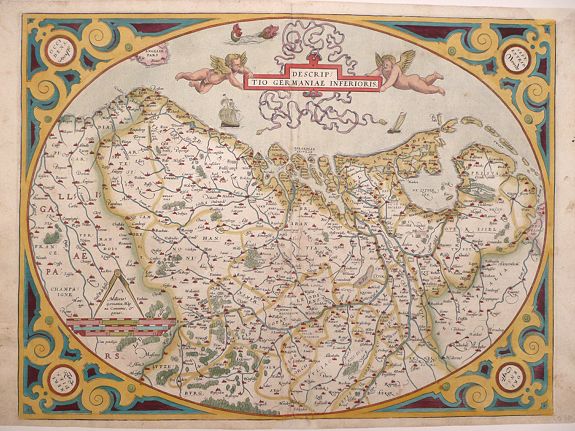 ORTELIUS, A., DESCRIP:TIO GERMANIAE INFERIORIS., antique map, old maps