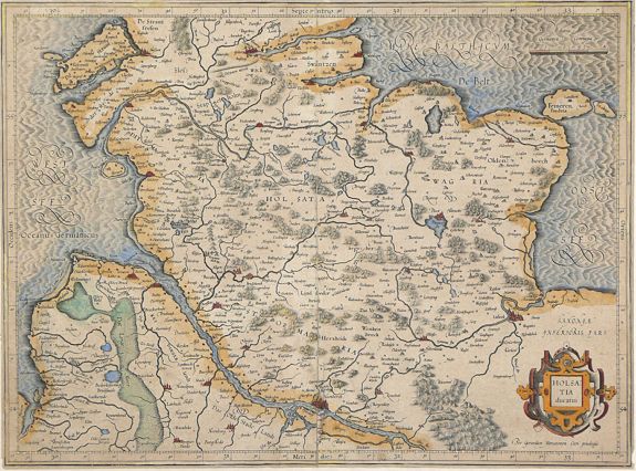 MERCATOR, Gerard, Holsatia Ducatus. , antique map, old maps