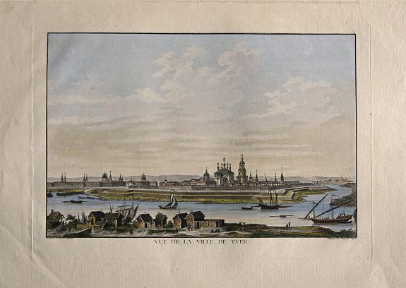 DE LESPINASSE, N.L., Vue de la ville de Tver., antique map, old maps