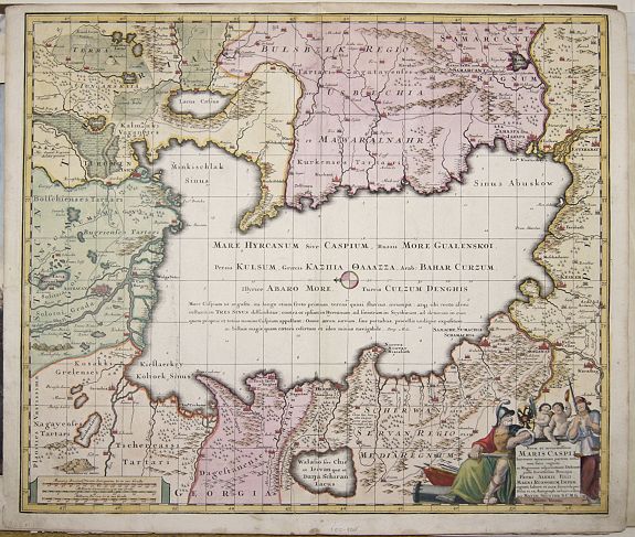 SEUTTER, M., Nova et accuratissima Maris Caspii hactenus maxomam partem nobis..., antique map, old maps