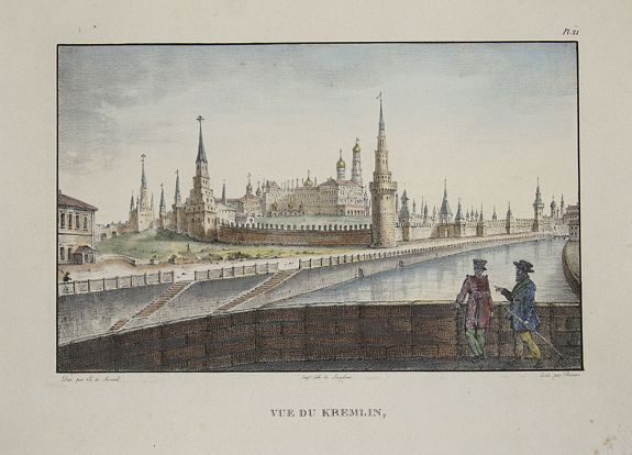 BROCAS, Vue du Kremlin., antique map, old maps
