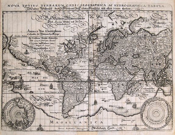 MERIAN, M., Nova totius terrarum orbis geographica..., antique map, old maps