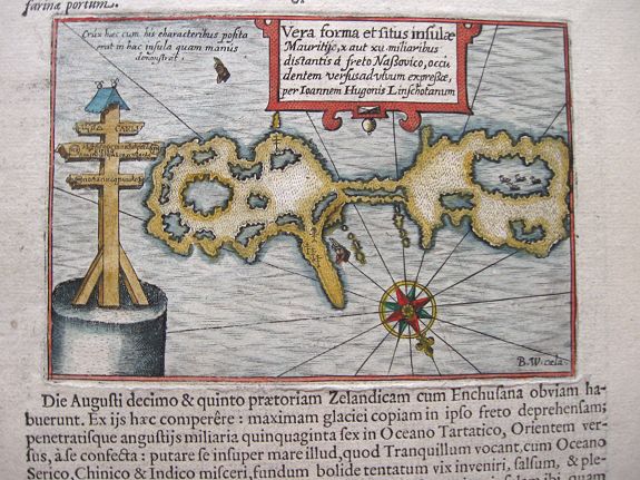 PONTANUS, J.I., Vera forma et fitus … (Nova Zembla and the Russian Cross.), antique map, old maps