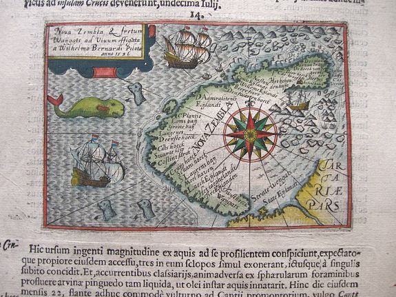 PONTANUS, J.L., Nova Zembla & Fretum Waygats., antique map, old maps