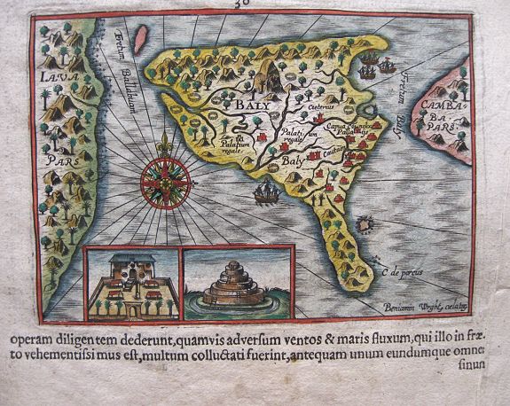 PONTANUS, J.I., Baly and Java., antique map, old maps