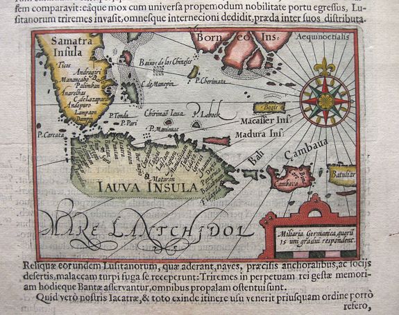 PONTANUS, J.I., Java, Borneo and Southern Sumatra., antique map, old maps