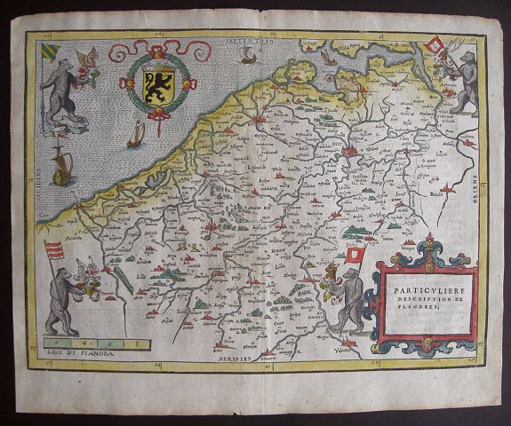 GUICCIARDINI, L., Particvliere description de Flandres., antique map, old maps