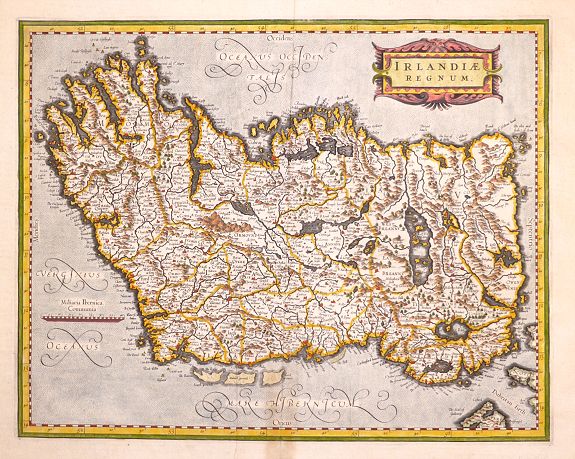 MERCATOR , G. / HONDIUS, H., Irlandiae Regnum. , antique map, old maps