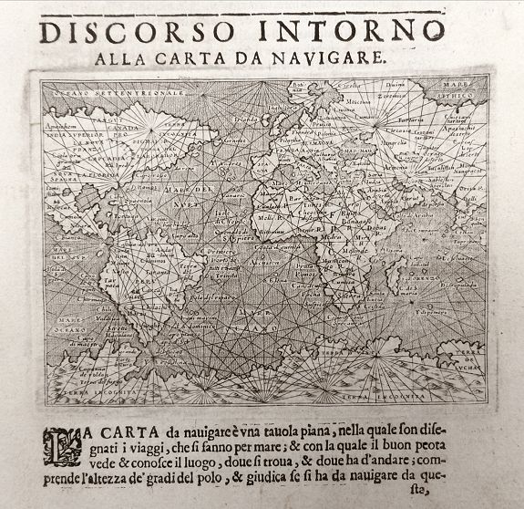 PORCACCHI, T. , Discorso Intorno all Carta da Navigare., antique map, old maps