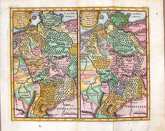 CLUVER, P., Populorum Germaniae Inter rhenum et Albim Descript., antique map, old maps