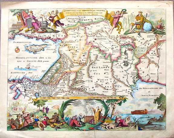VAN DEN AVELEN, J., Beschryvinge Van Den Oorsrong de Volkeren, Uit de Drie Sonen van Noah na den Sondvloed., antique map, old maps
