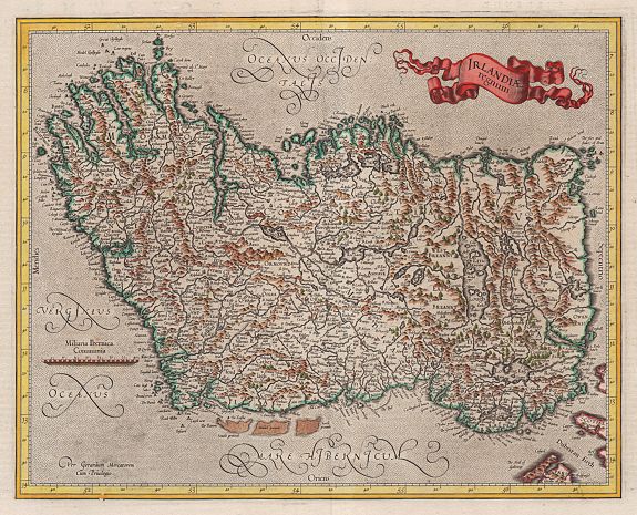 MERCATOR, G. / HONDIUS, J., Irlandiae regnum., antique map, old maps