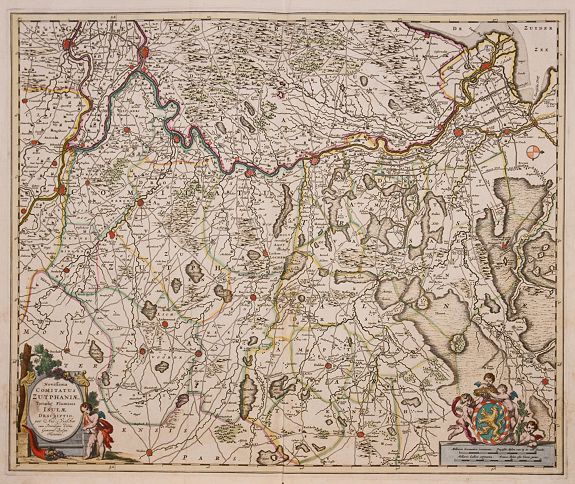 VISSCHER, N., Novissima Comitatus Zutphaniae, Totiusque Fluminis Insulae Descriptio., antique map, old maps
