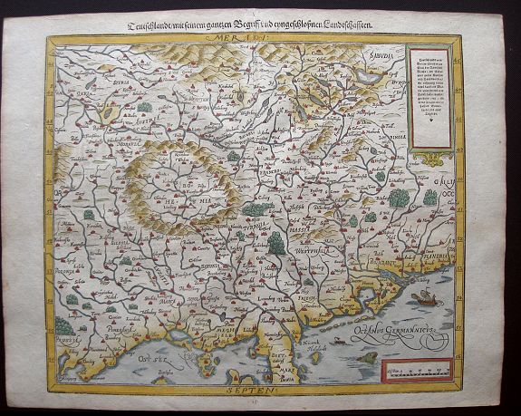 MÜNSTER, S., Teutschlandt mit seinem gantzen begriff und eingschlosznen Landschafften., antique map, old maps