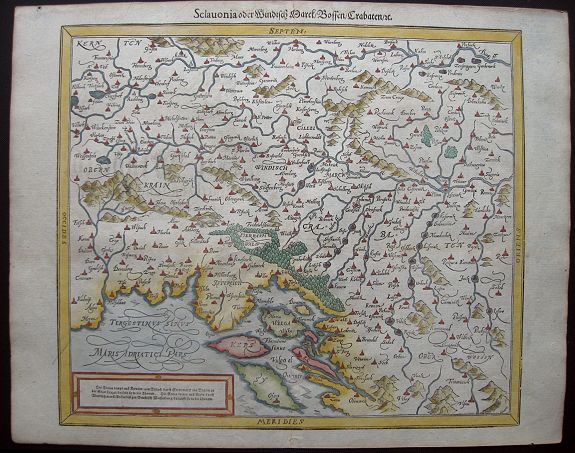 MÜNSTER, S., Sclavonia oder Windisch Marck / Bossen Crabaten., antique map, old maps