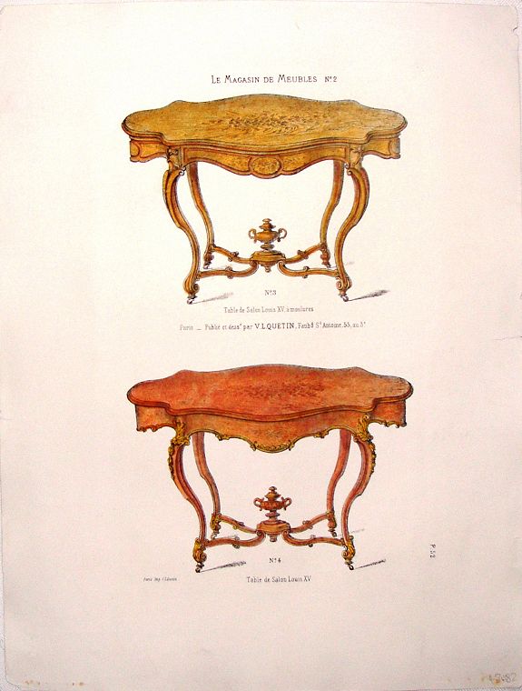 QUETIN, V., Le Magazinede Meubles No. 2, pl 52., antique map, old maps