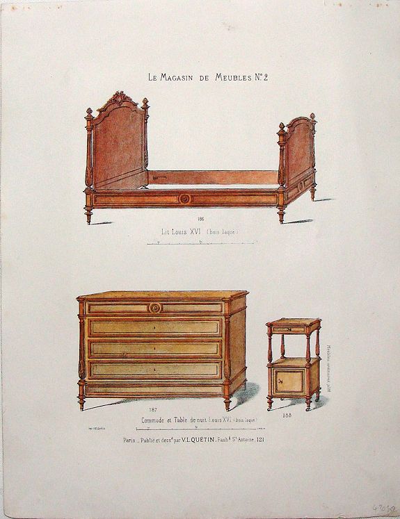 QUETIN, V., Le Magazine de Meubles No. 2, pl. 91., antique map, old maps
