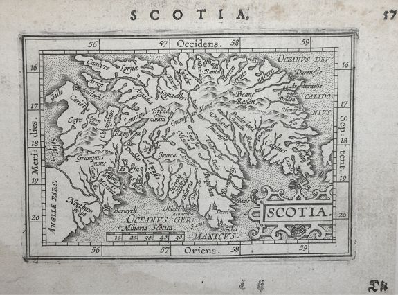 ORTELIUS, A., Scotia., antique map, old maps